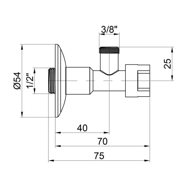 Кран приладовий буксовий Icma 1/2" х 3/8" кутовий №519