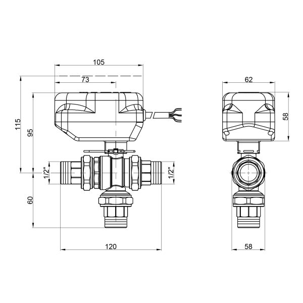 Кран кульовий зонний Icma 1/2" №344