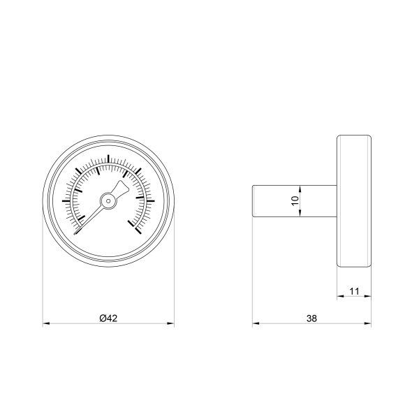 Термометр Icma 40 мм 0-120°С №206