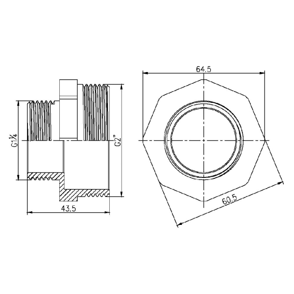 Ніпель редукційний SD Forte 2" х 1" 1/4 SF3595032