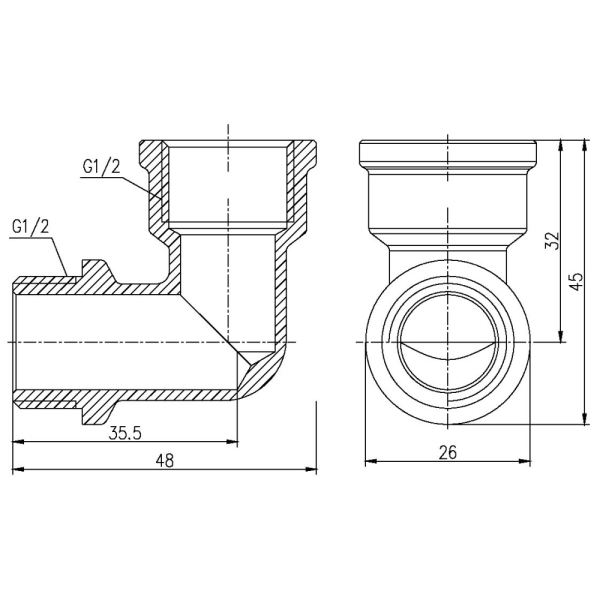 Кут SD Forte 1/2" ВЗ SF37215