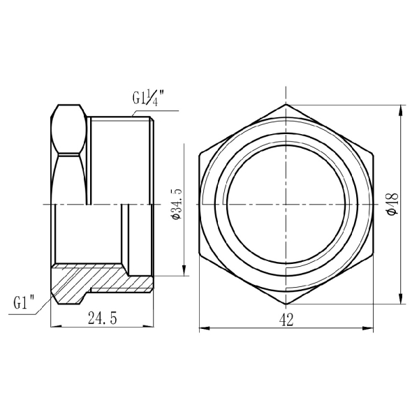 Футорка SD Forte 1" 1/4 х 1" ЗВ SF3743225