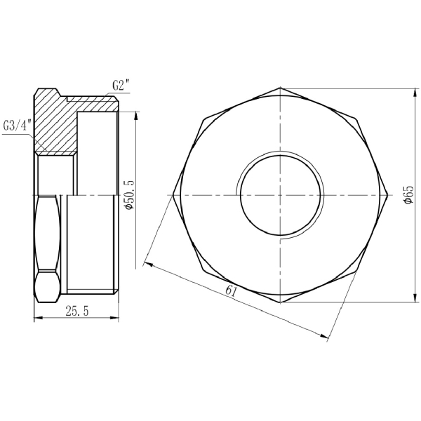 Футорка SD Forte 2" х 3/4" ЗВ SF3745020