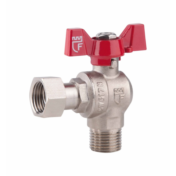 Кран кульовий Thermo Alliance Forte для води кутовий з накидною гайкою 1/2" ВЗ SF224W15