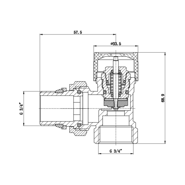 Клапан термостатичний SD Forte 3/4" з антипротіканням для радіатора кутовий SF238W20