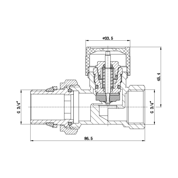 Клапан термостатичний SD Forte 3/4" з антипротіканням для радіатора прямой SF239W20