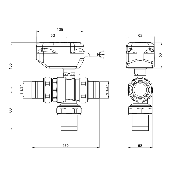 Кран кульовий зонний Icma 1" 1/4 №343