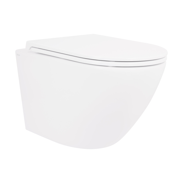 Унітаз підвісний Robin Rimless 490x370x360 мм, White, з сидінням Slim Duroplast/ Soft-close/ Quick Release QT1333046ENRW Qtap