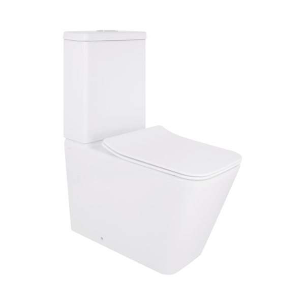 Унітаз підлоговий Crow Rimless 640×360×835 мм, White, з сидінням Slim Duroplast/ Soft-close/ Quick Release QT05222170W Qtap