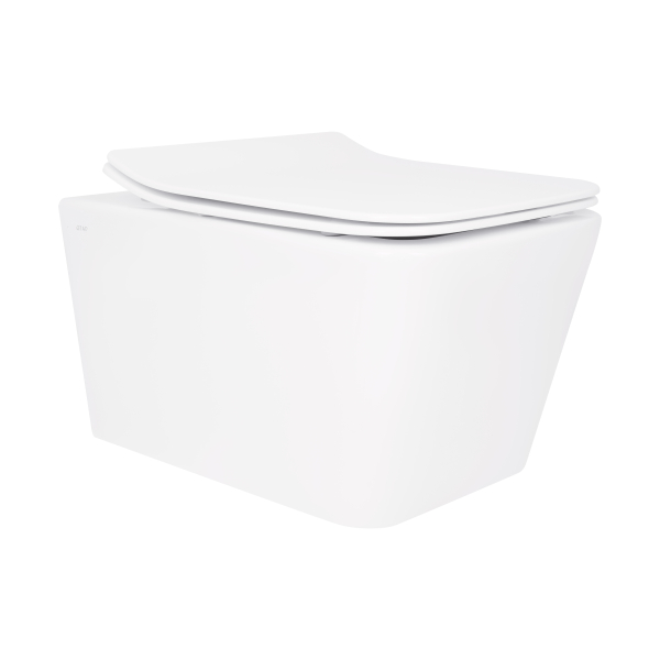 Унітаз підвісний Crow Rimless 520х360х290 мм, White, з сидінням Slim Duroplast/ Soft-close/ Quick Release QT05335170W Qtap