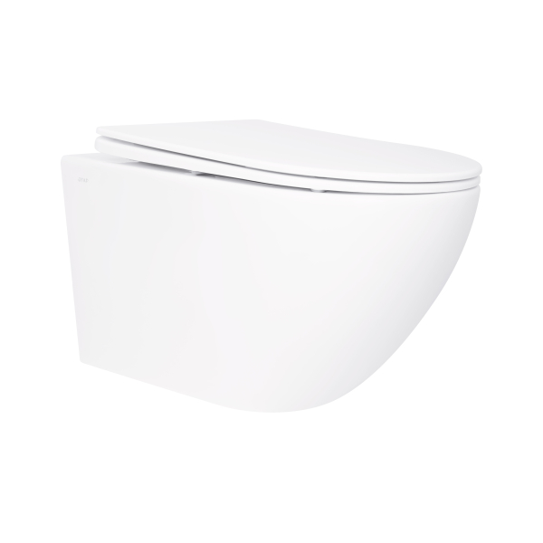 Унітаз підвісний Jay Rimless 520х360х320 мм, White, з сидінням Slim Duroplast/ Soft-close/ Quick Release QT07335176W Qtap