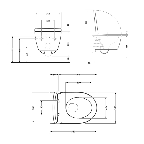 Унітаз підвісний Swan Rimless 520х360х320 мм, White, з сидінням Slim Duroplast/ Soft-close/ Quick Release QT16335178W Qtap