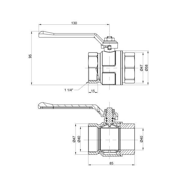 Кран кульовий Icma 1" 1/4 прямий №350