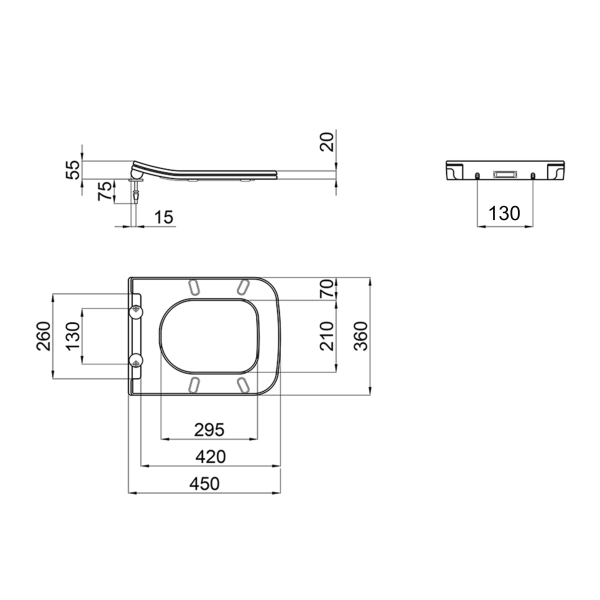 Сидіння для унітаза (Crow) 450x360x55 мм, White, з мікроліфтом, Slim Duroplast, Quick Release QT99SC2170W Qtap