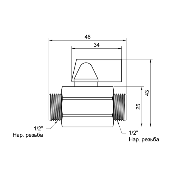 Кран кульовий SD Plus" Mini" 1/2" ЗР SD189W15