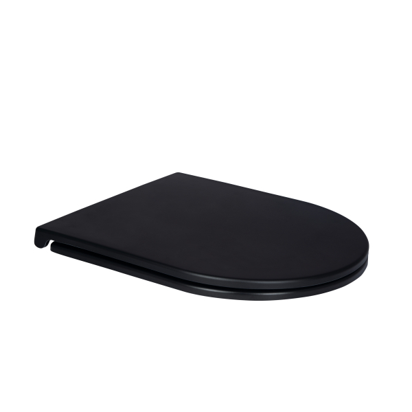 Сидіння для унітаза (Robin) 428x360x50 мм, Matt Black, з мікроліфтом, Slim Duroplast, Quick Release QT99HY2411MB Qtap