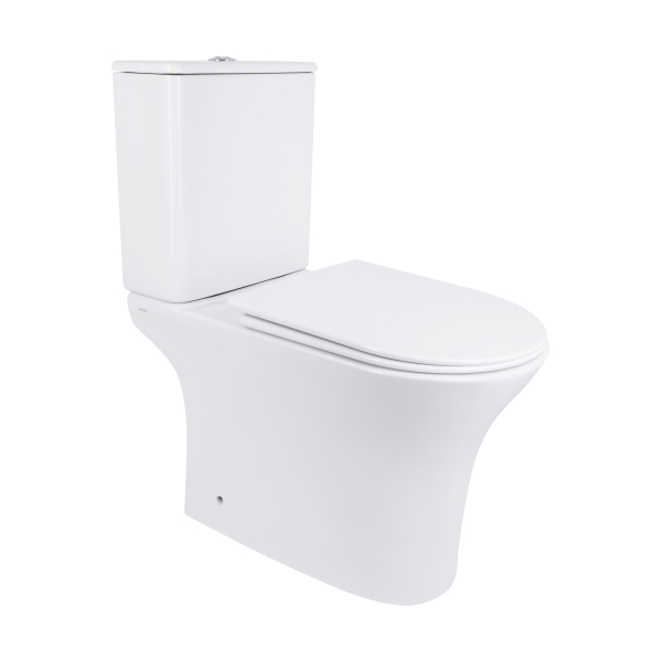 Унітаз підлоговий Presto Rimless 665×345×770 мм, White, з сидінням Slim Duroplast/ Soft-close/ Quick Release QT24221217AW Qtap