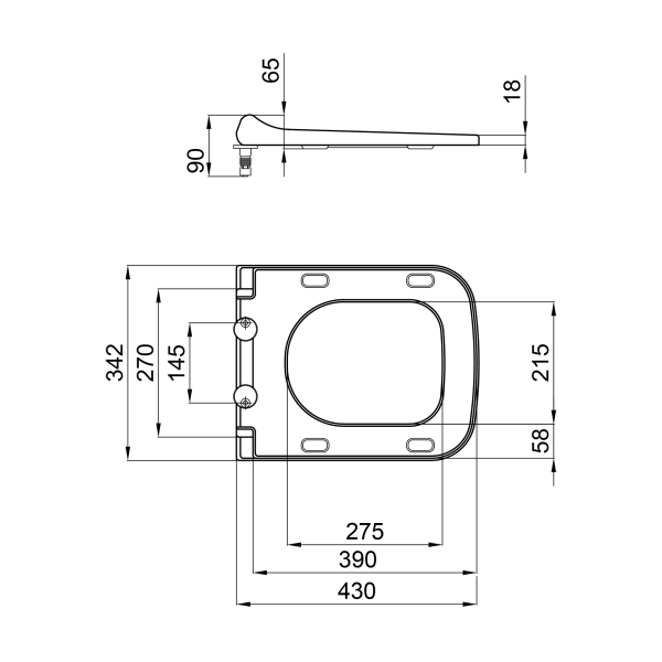Сидіння для унітаза (Tern) 435x345x55 мм, White, з мікроліфтом, Slim Duroplast, Quick Release QT99HY2238W Qtap