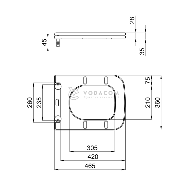 Сидіння для унітаза (Tern) 465x375x55 мм, White, з мікроліфтом, Slim Duroplast, Quick Release QT99HXU10W Qtap
