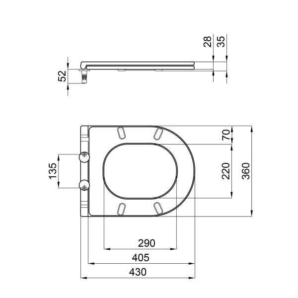 Сидіння для унітаза (Robin, Aries) 430x360x50 мм, White, з мікроліфтом, Slim Duroplast, Quick Release QT99HXU13W Qtap