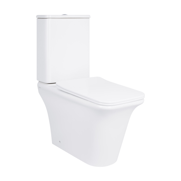 Унітаз підлоговий Kalao Rimless 660×360×820 мм, White, з сидінням Slim Duroplast/ Soft-close/ Quick Release QT08221213A W Qtap