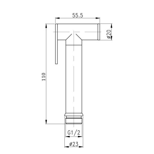 Лійка для гігієнічного душу Qtap Rucni округла QT889910842855OB Black Matt