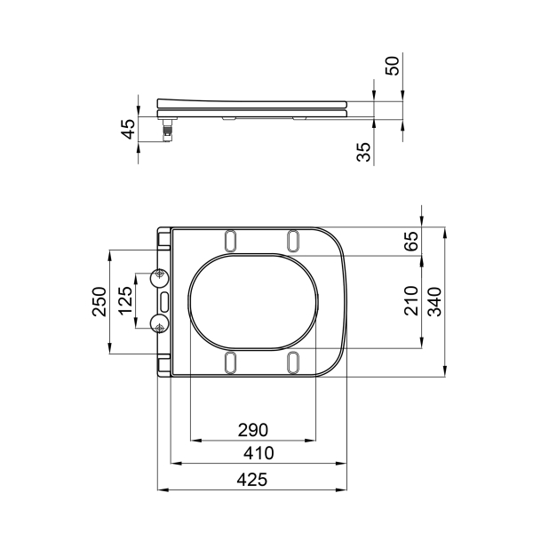 Сидіння для унітазу (Presto) 340х435х40 мм, White, з мікроліфтом, Slim Duroplast, Quick Release QT26992615EW Qtap