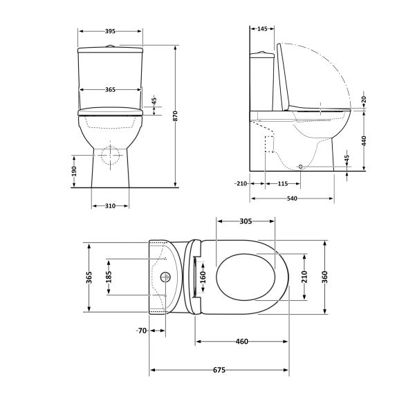 Унітаз підлоговий Scorpio Ultra Quiet 675×365×865 мм, White, з сидінням Slim Duroplast/ Soft-close/ Quick Release QT14222125AUQW Qtap