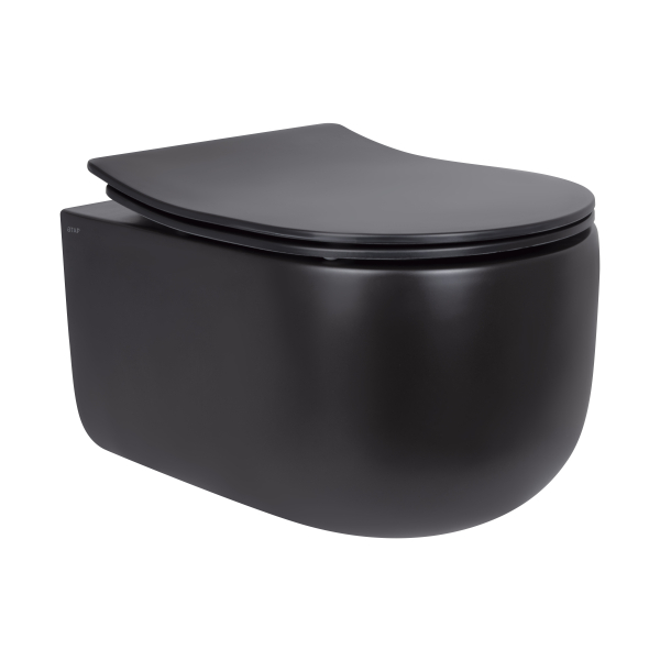 Унітаз підвісний Taurus Ultra Quiet 490х360х380 мм, Matt Black, з сидінням Slim Duroplast/ Soft-close/ Quick Release QT2433084EUQMB Qtap
