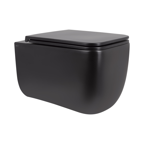 Унітаз підвісний Gemini Ultra Quiet 530х365х373 мм, Matt Black, з сидінням Slim Duroplast/ Soft-close/ Quick Release QT2533076EUQMB Qtap