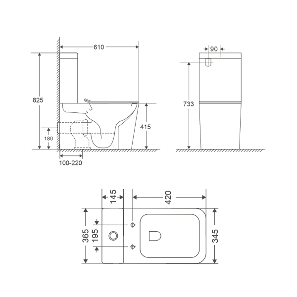 Унітаз підлоговий Tern Ultra Quiet 610x365x825 мм, White, з сидінням Slim Duroplast/ Soft-close/ Quick Release QT17222175AUQ1W Qtap