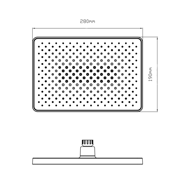 Лійка для верхнього душу Qtap Hlavova 280x190 мм прямокутна QTHLA107CRM45946 Chrome