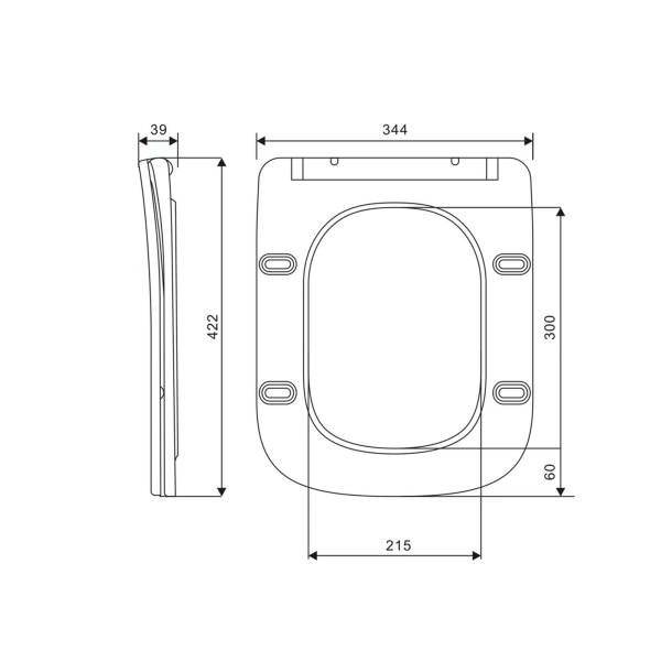 Сидіння для унітаза (Crow Ultra) 422x344x39 мм, White, з мікроліфтом, Slim Duroplast, Quick Release QT99SC5171W Qtap