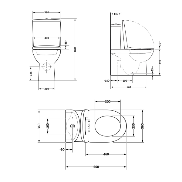 Унітаз підлоговий Robin New Ultra Quiet 660x360x855 мм, White, з сидінням Slim Duroplast/ Soft-close/ Quick Release QT13226083AW Qtap
