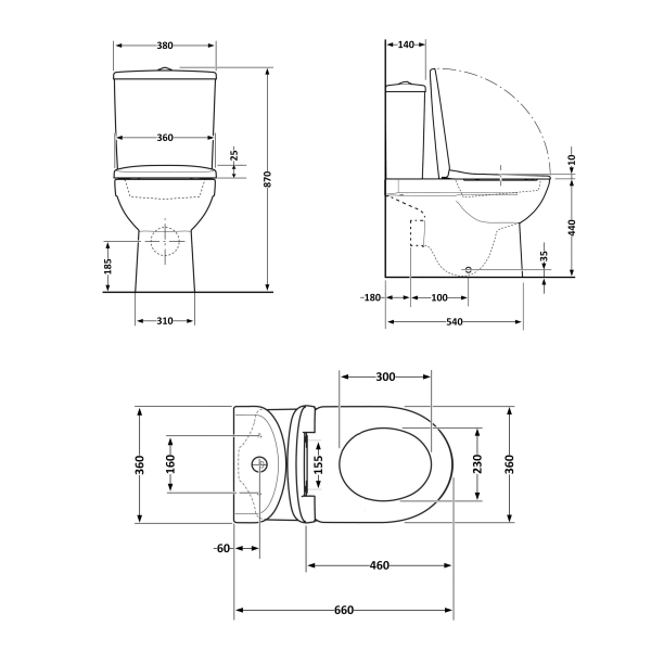 Унітаз підлоговий Robin Ultra Quiet 660x360x855 мм, Matt Black, з сидінням Slim Duroplast/ Soft-close/ Quick Release QT13226083AMB Qtap