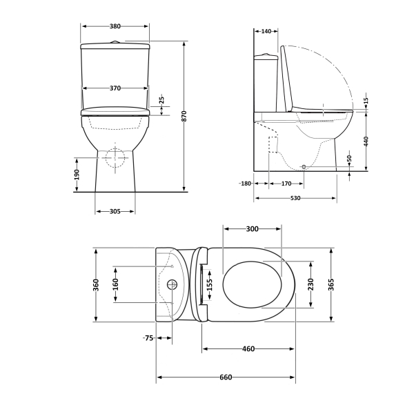 Унітаз підлоговий Virgo Ultra Quiet 660x360x855 мм, White, з сидінням Slim Duroplast/ Soft-close/ Quick Release QT18226092AW Qtap