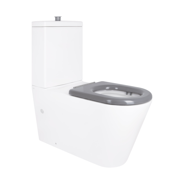 Унітаз підлоговий Freedom Rimless 800x365x870 мм, White, інклюзивний з сидінням Slim Duroplast/ Soft-close/ Quick Release QT22226098W Qtap