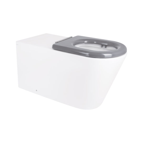 Унітаз підлоговий Freedom Rimless 800x365x435 мм, White, інклюзивний з сидінням Slim Duroplast/ Soft-close/ Quick Release QT22223368W Qtap