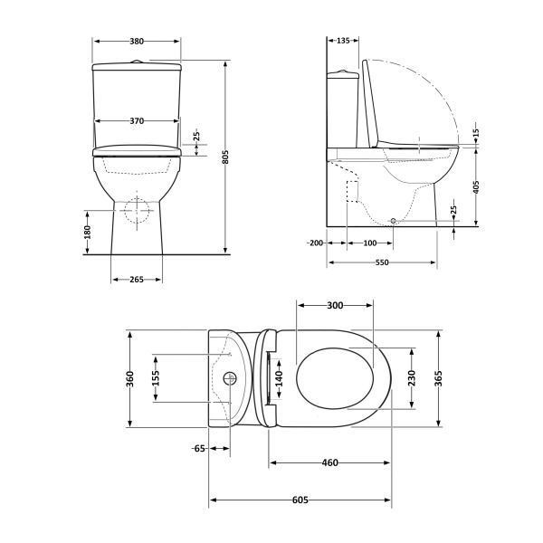 Унітаз підлоговий Grand Ultra Quiet 660x360x800 мм, White, з сидінням Slim Duroplast/ Soft-close/ Quick Release QT26228301W Qtap