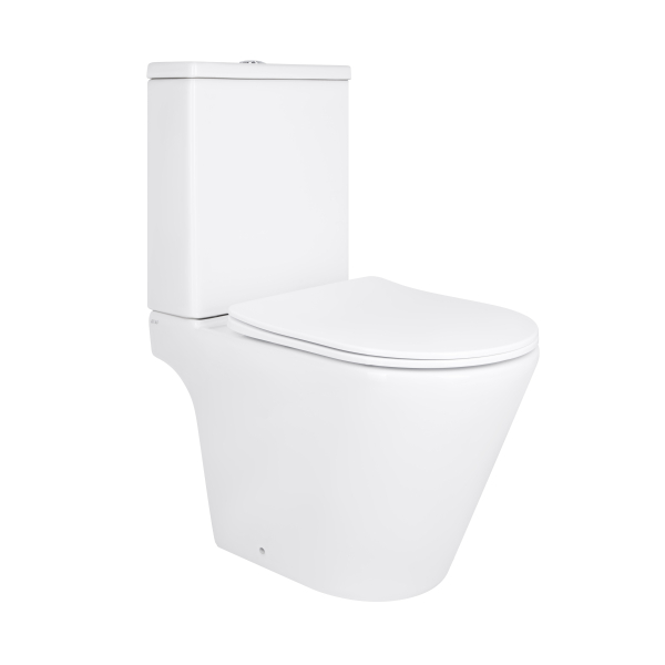Унітаз підлоговий Dove Rimless 605x370x800 мм, White, з сидінням Slim Duroplast/ Soft-close/ Quick Release QT06228380BW Qtap
