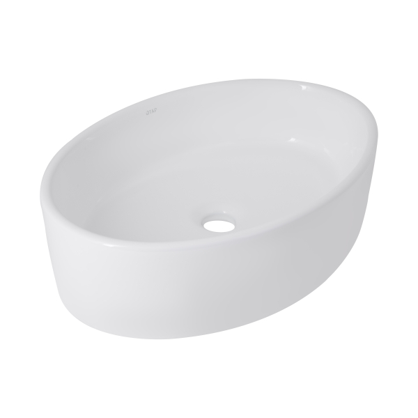 Раковина накладна Kolibri 500x360x140 мм, White, овальна, без донного клапана QT10116065W Qtap