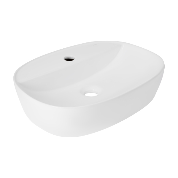 Раковина накладна Scorpio 500x380x120 мм, White, овальна, без донного клапана QT14116533W Qtap