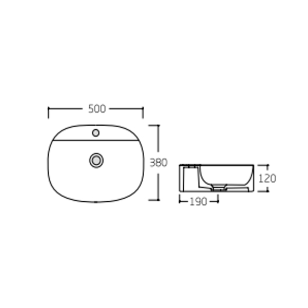 Раковина накладна Scorpio 500x380x120 мм, Matt Black, овальна, без донного клапана QT146533MB Qtap