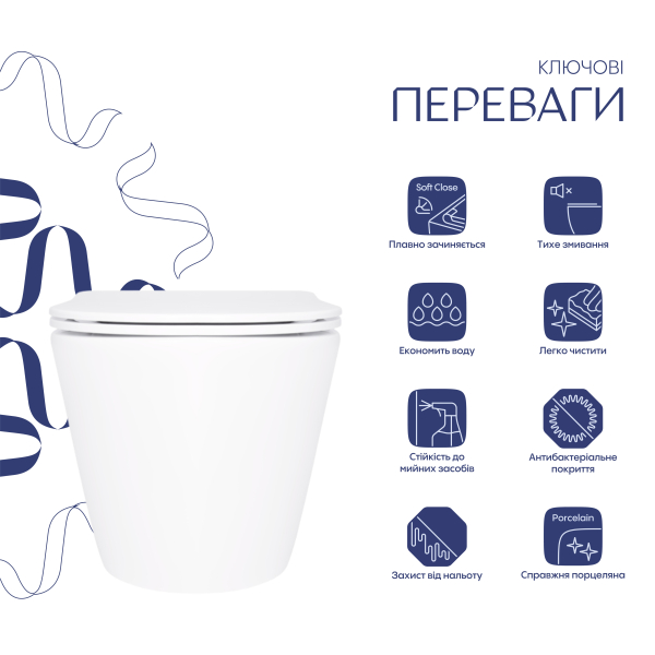 Унітаз підвісний Swan Ultra Quiet 520х360х320 мм, White, з сидінням Slim Duroplast/ Soft-close/ Quick Release QT16335180W Qtap