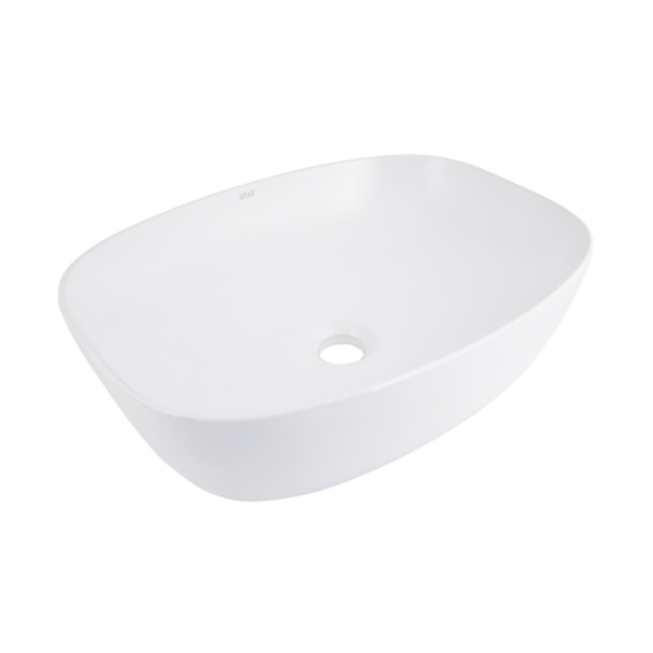 Раковина накладна Cardinal 500х380х140 мм, White, овальна, без донного клапана QT04116302W Qtap