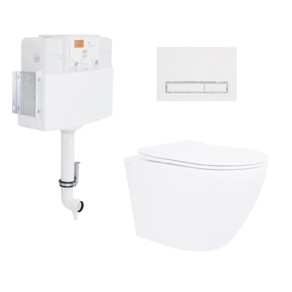 Готове рішення Qtap для ванної кімнати: Унітаз напольний Robin Ultra Quiet QT13223381AW + інсталяція QT0122490S+ клавіша QT0111M08V1384W