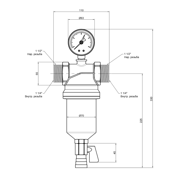 Фільтр самопромивний  Icma 1 1/4" №750