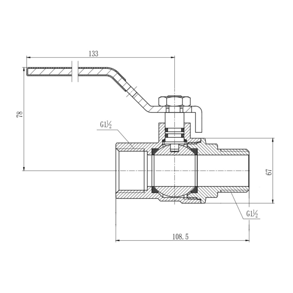 Кран кульовий SD Forte 1" 1/2 ВЗ для води (ручка) SF605W40