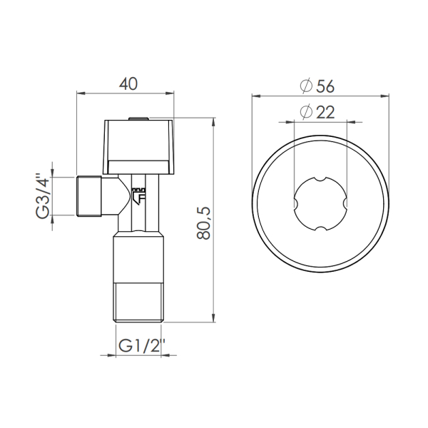 Кран приладовий кульовий SD Forte 1/2" х 3/4" SF340W1520