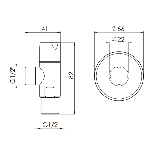 Кран приладовий SD Forte 1/2" ручка" коло" SF342W1515